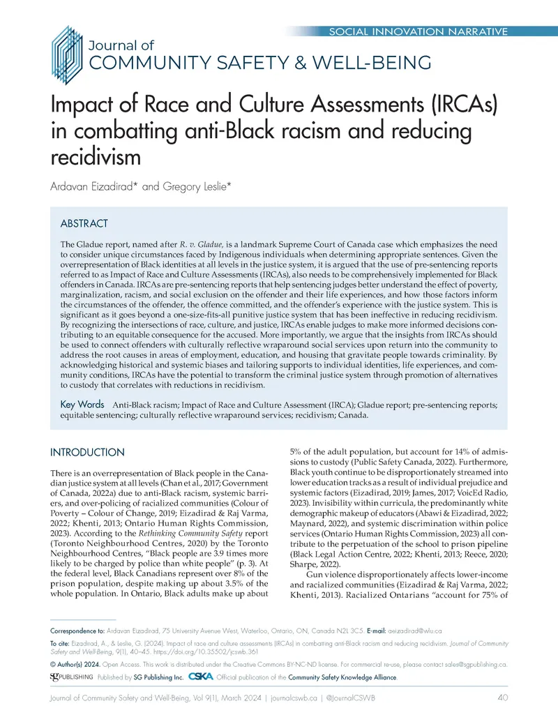 Impact of Race and Cultural Assessments Cover