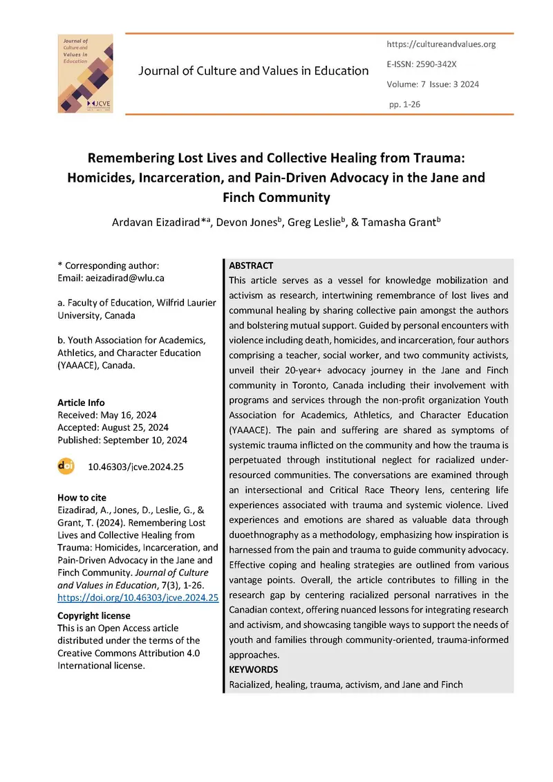 Remembering Lost Lives and Collective Healing Cover